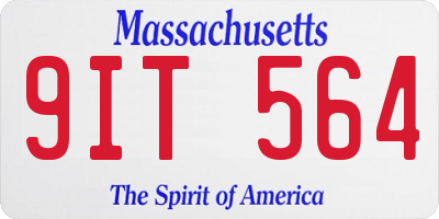 MA license plate 9IT564