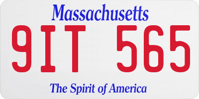 MA license plate 9IT565