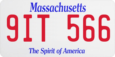 MA license plate 9IT566