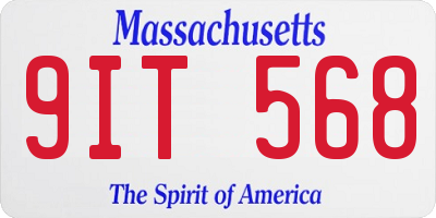 MA license plate 9IT568