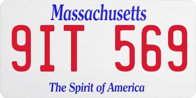 MA license plate 9IT569