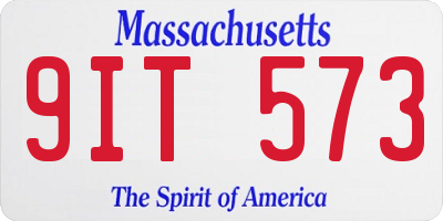 MA license plate 9IT573