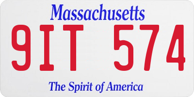 MA license plate 9IT574