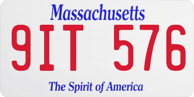 MA license plate 9IT576