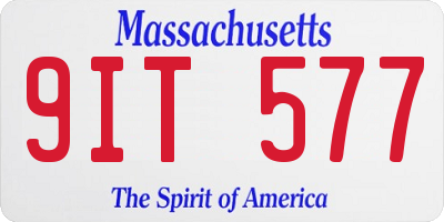 MA license plate 9IT577