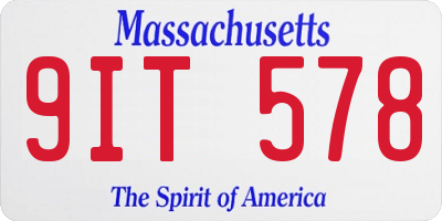 MA license plate 9IT578