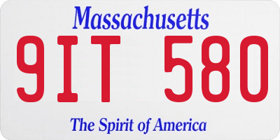 MA license plate 9IT580
