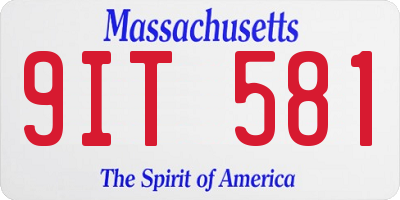 MA license plate 9IT581