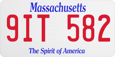 MA license plate 9IT582