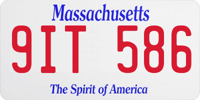 MA license plate 9IT586