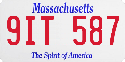 MA license plate 9IT587
