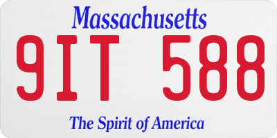 MA license plate 9IT588