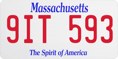 MA license plate 9IT593