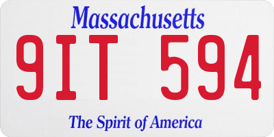 MA license plate 9IT594