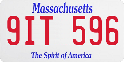 MA license plate 9IT596
