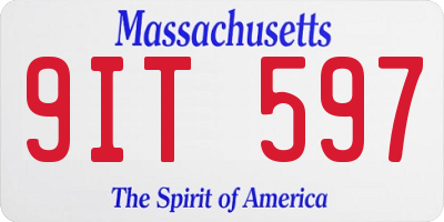 MA license plate 9IT597