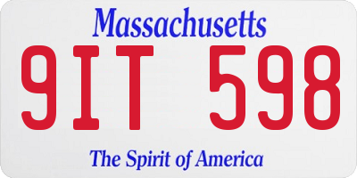 MA license plate 9IT598