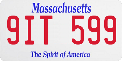 MA license plate 9IT599