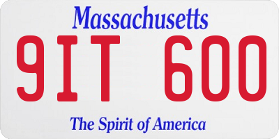 MA license plate 9IT600