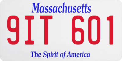 MA license plate 9IT601