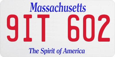 MA license plate 9IT602