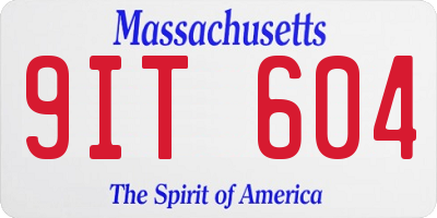 MA license plate 9IT604