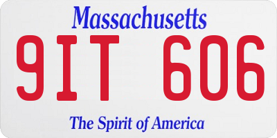 MA license plate 9IT606