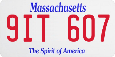 MA license plate 9IT607