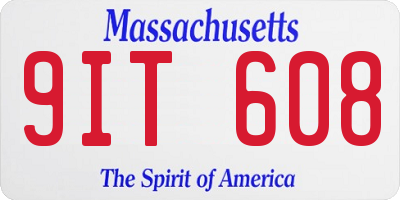 MA license plate 9IT608