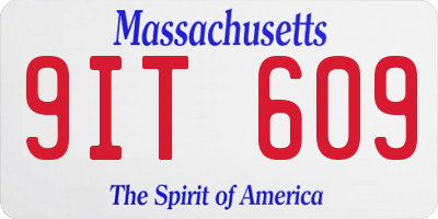 MA license plate 9IT609