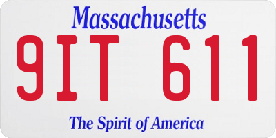 MA license plate 9IT611