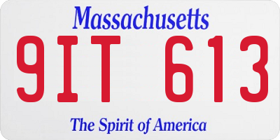 MA license plate 9IT613