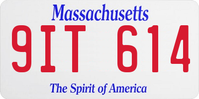 MA license plate 9IT614
