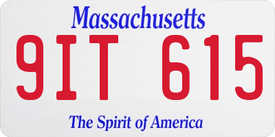 MA license plate 9IT615