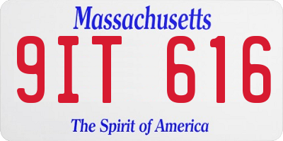 MA license plate 9IT616