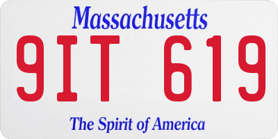 MA license plate 9IT619