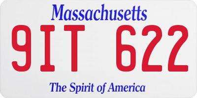 MA license plate 9IT622