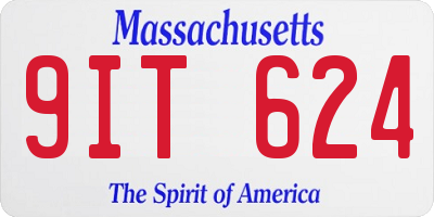 MA license plate 9IT624