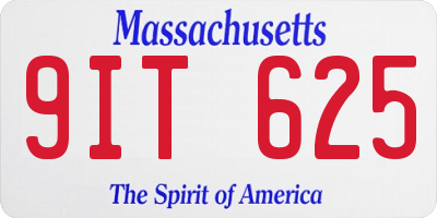 MA license plate 9IT625