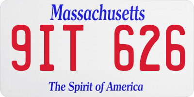 MA license plate 9IT626