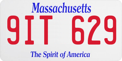 MA license plate 9IT629
