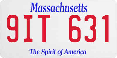 MA license plate 9IT631