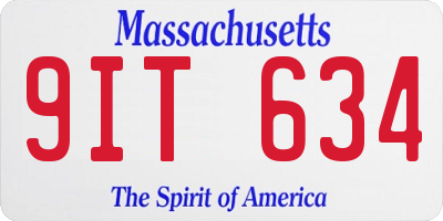 MA license plate 9IT634