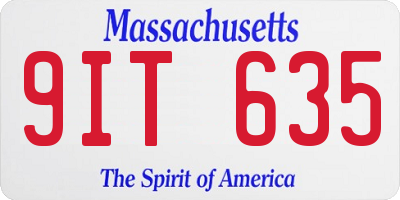 MA license plate 9IT635