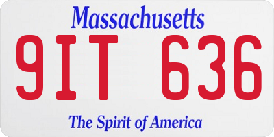 MA license plate 9IT636