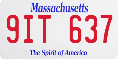 MA license plate 9IT637