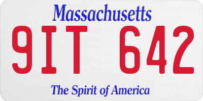MA license plate 9IT642
