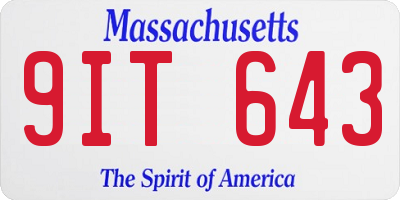 MA license plate 9IT643