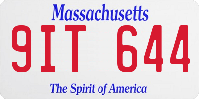 MA license plate 9IT644