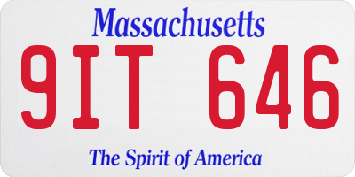 MA license plate 9IT646